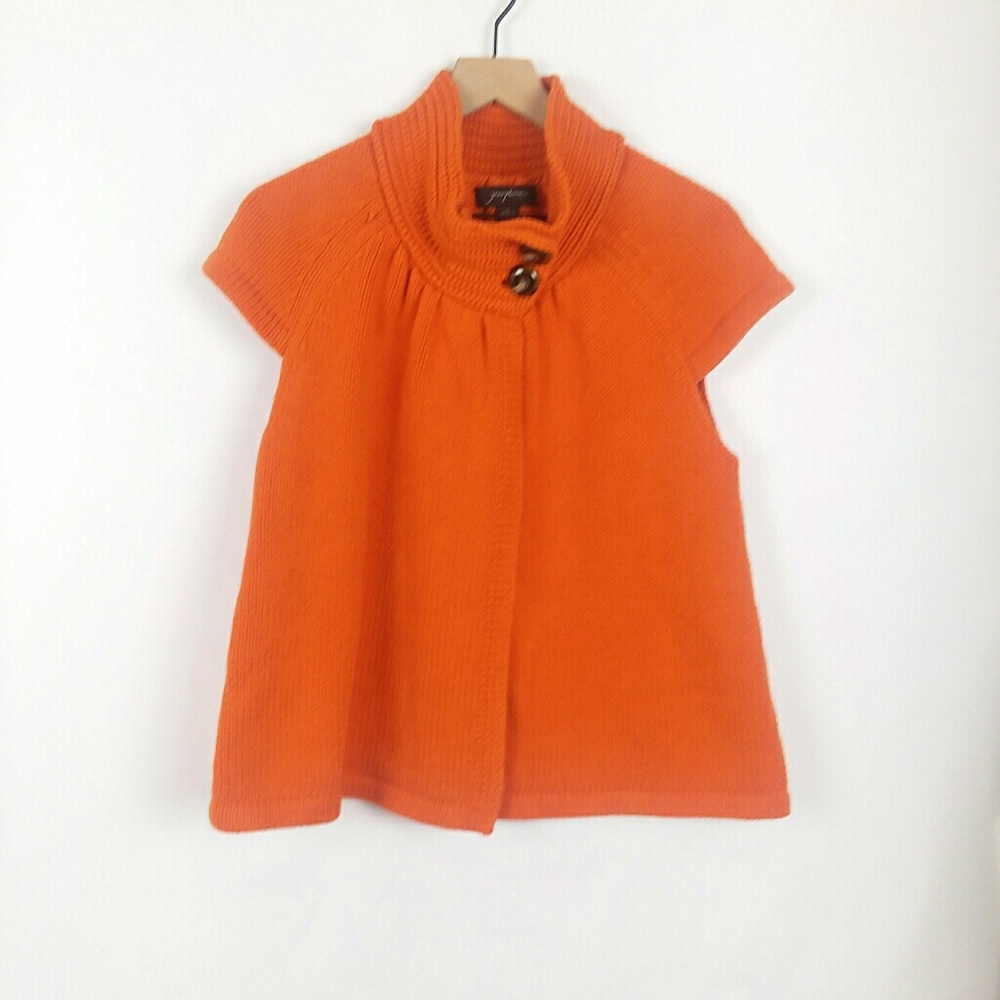 Josephine cap sleeve mock turtle neck cardigan